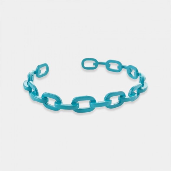 NEW Enamel Paperclip Chain Cuff Bracelet - Picture 6 of 6